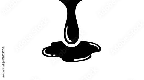 Black liquid dripping down.