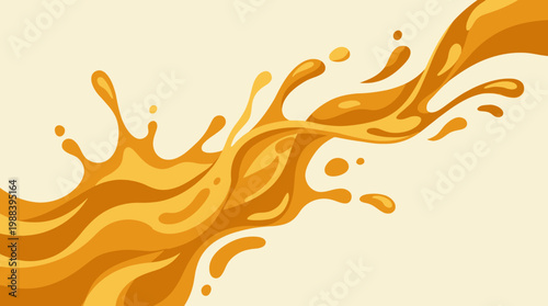 Splash of golden liquid on white background.