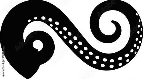 Black silhouette of an octopus tentacle.