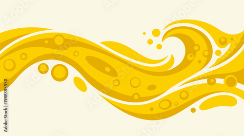 Abstract illustration of yellow liquid splashing.