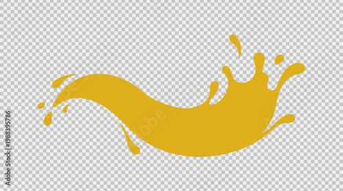 Yellow liquid splash graphic element design.