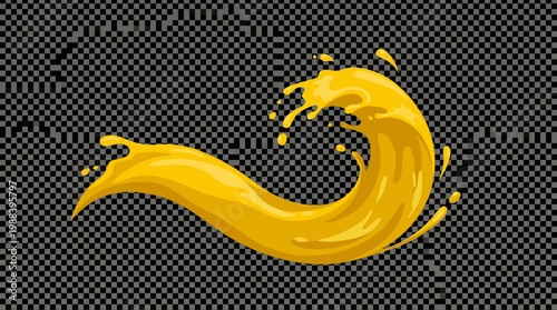 Yellow paint splash on black background.