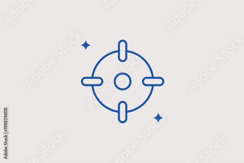 Crosshair target symbol line icon for goal focusing and precision marketing analytics. Strategic Vector Illustration for business objective planning and gaming interface elements.