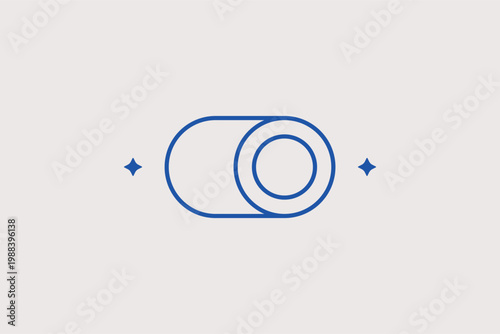 Circular toggle switch line icon for system settings and user interface preferences. Functional Vector Illustration for mobile app configuration and software control panels.