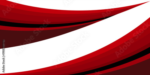 Vector red line background curve element with white space for text and message design, overlapping layers, vector
