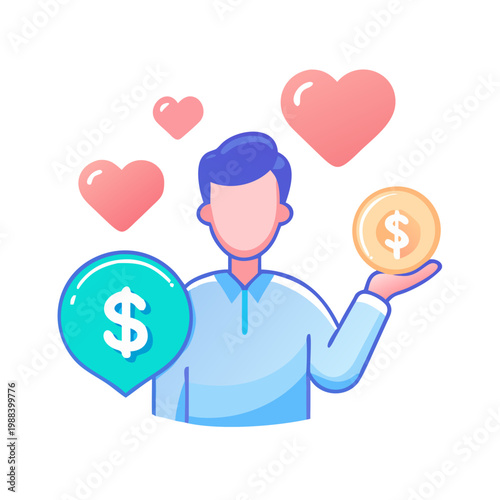 Clay 3D Startup Customer Lifetime Value Icon