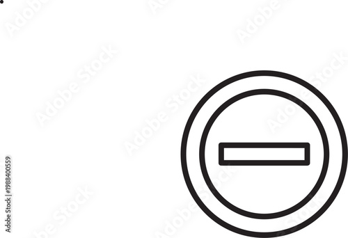 A black and white image of a circle with a line through it