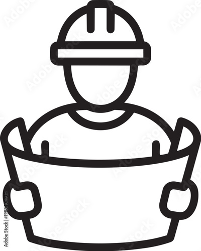 A person wearing a hard hat holding a bucket