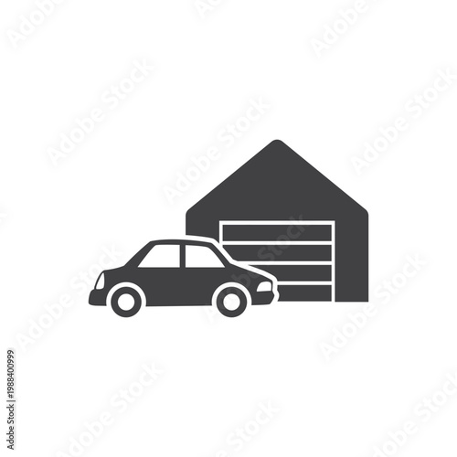 flat design vector car garage