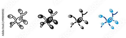 Lymph Node icon set multiple style collection