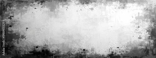 Grungy textural frame and aged vignette and textured border and blank space and monochrome artwork and raw aesthetic and abstract artistry and aged surface for message.