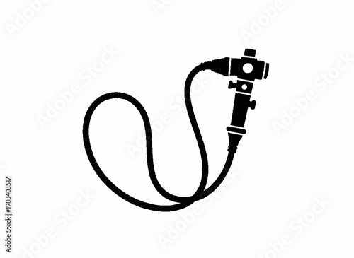 Medical Endoscope: A detailed illustration of a medical endoscope, essential for internal examinations, showcasing its intricate design.