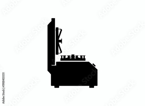 Laboratory Instrument Silhouette: A sleek, black silhouette of a laboratory instrument, a symbol of scientific exploration and technological advancement.