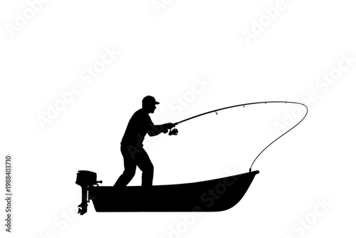 A lone fisherman on his boat