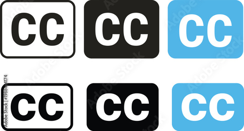Closed Caption Icon Set - Video Subtitles, Accessibility, and Media Translation