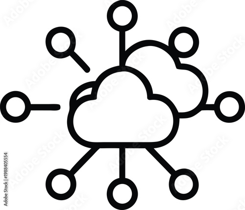 Cloud computing icon and symbol illustration for business technology network internet communication and data concept
