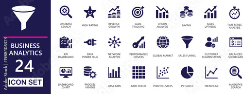  Business Analytics flat vector Icon collection Set for strategy,  performance, investment, report,   reporting, and editable vector illustration