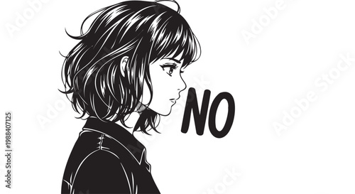 Manga girl says no