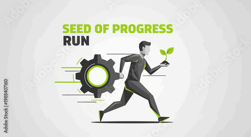Running Towards Growth and Progress With Dynamic Illustration of Innovation and Development