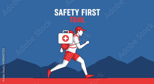 Safety First Trail Runner With First Aid Kit Ready For Action, Trail Running Assistance