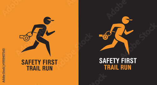 Safety First Trail Run Graphic Design Alert Whistle Icon