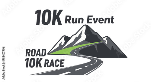 Scenic Mountain Road 10K Race Event Logo Design