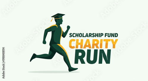 Scholarship Charity Run Conceptual Design Showcasing A Graduating Student Athlete