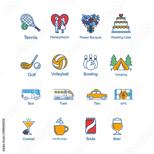 Icon sheet Summer holiday Design Vector illustration