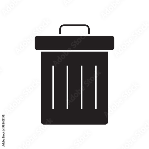 Garbage bin trash can icon glyph