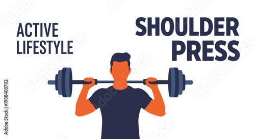 Shoulder Press Illustration Depicting Active Lifestyle And Strength Training Routine