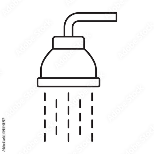 Shower head spraying water icon outline