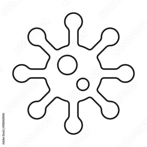 Virus and bacteria microbe icon outline