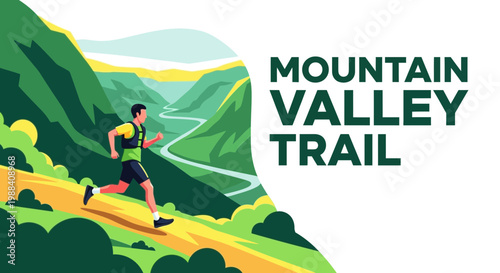 Silhouette Of A Runner On A Mountain Trail With Stunning Landscape Background