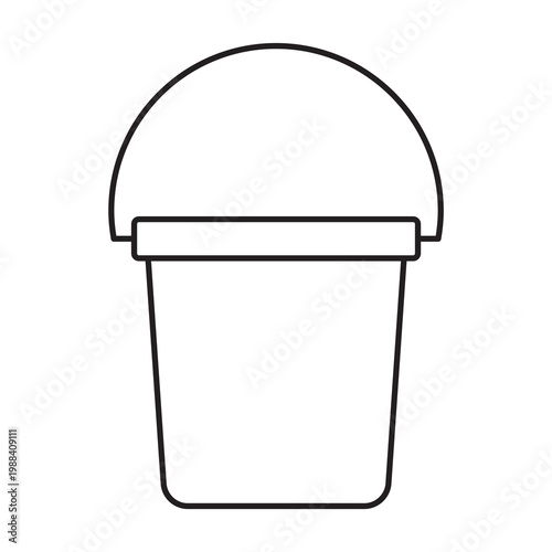 Water bucket container icon outline