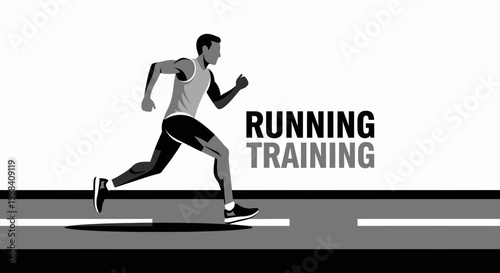 Silhouette Of A Runner Practicing Training, Perfect For Fitness And Running.