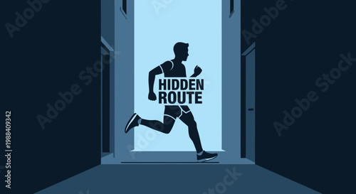 Silhouette Of A Runner Emerging From Shadow Into Clear Path To Reach Objectives