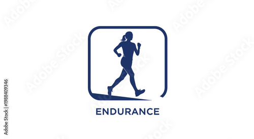 Silhouette Of A Runner Embodied In An Energetic Frame With The Concept Of Endurance