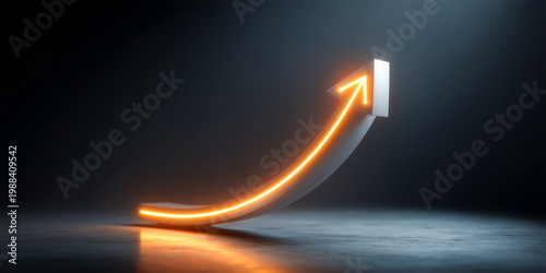 KPI trend line rising upward representing growth, success, and achieving measurable performance improvements in global business markets today effectively