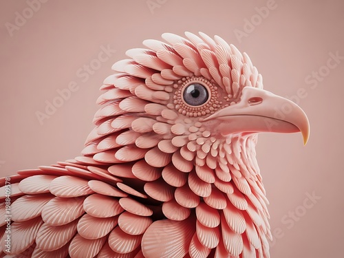 Bird with Bioprinted Feather Structures