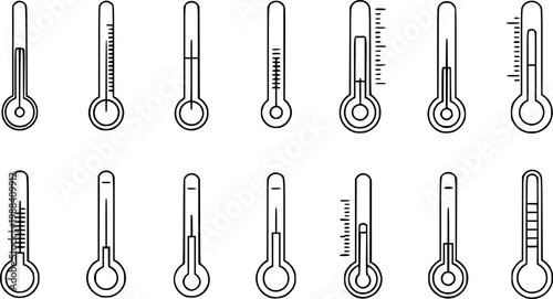 Thermometer icon. Thermometer linear icon. Vector illustration. Black thermometer icon. Thermometer sign