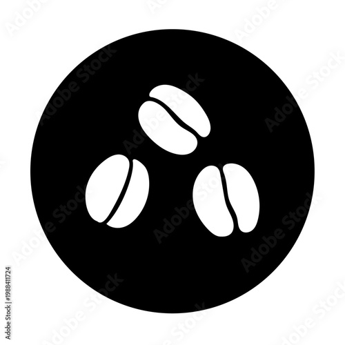 コーヒー豆の丸背景アイコン