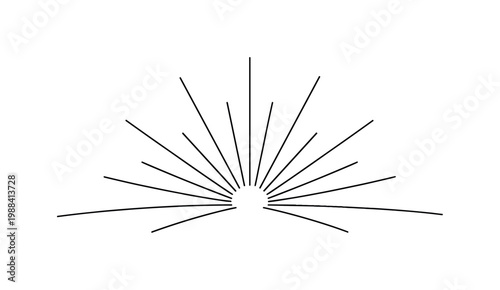 Hope and Renewal. "Symbol of Hope and Renewal". Minimalistic one-line drawing light rays expanding outward