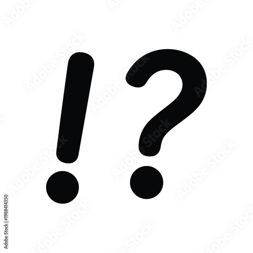 Black exclamation mark and question mark vector symbol