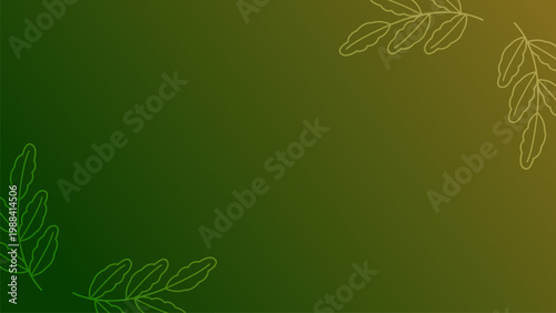 Green gradient background with subtle leaf line elements for natural fresh organic backdrop and eco friendly visual concept