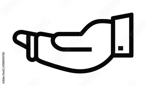 Vector of an extended hand offering assistance
