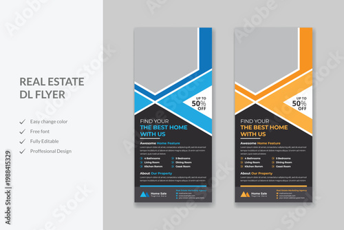 Real Estate Rack Card Template Design