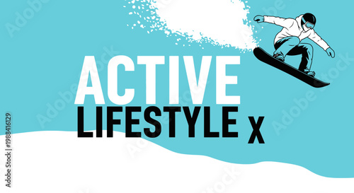 Snowboarder Performing A Jump Against Aqua Background Indicating Active Lifestyle