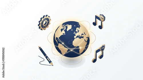 Global Intellectual Property Rights and International Trademark Protection Concept