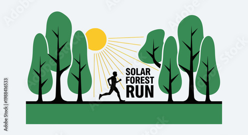 Solar Forest Run: A Vibrant Illustration of Nature, Fitness, and Energy