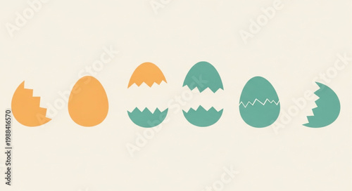 Easter Eggs and Broken Shells in a Row.